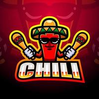 Mexican red chili pepper mascot logo design