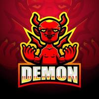 diseño de logotipo de esport de mascota demoníaca vector
