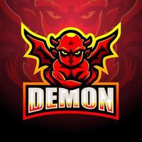 Demon mascot esport logo design vector