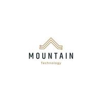 Mountain technology logo icon design template vector