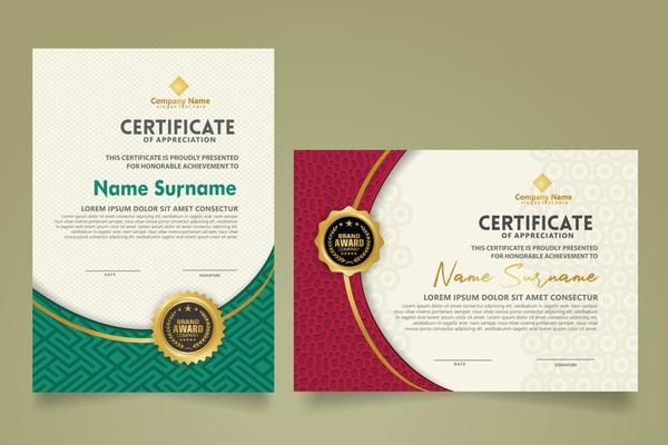 Set modern certificate template.