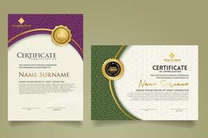 Set modern certificate template. vector