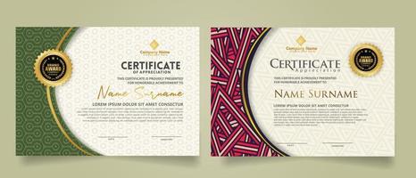 Set modern certificate template. vector