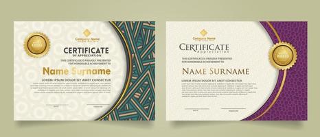 Set modern certificate template. vector