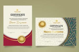 Set modern certificate template. vector