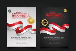 plantilla de fondo del feliz día de la independencia de indonesia. vector