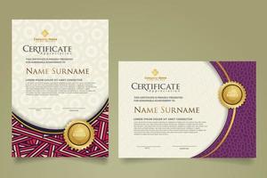 Set modern certificate template. vector