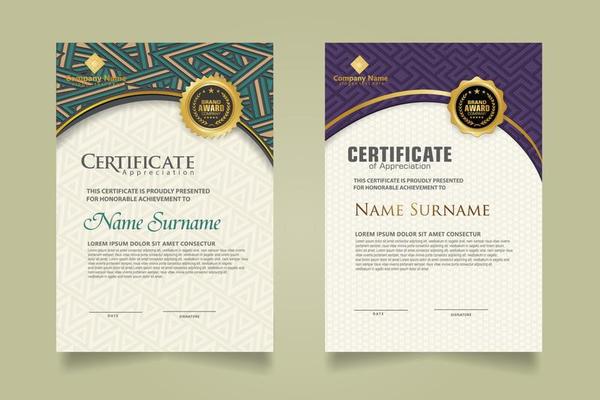 Set modern certificate template.