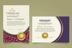 Set modern certificate template. vector