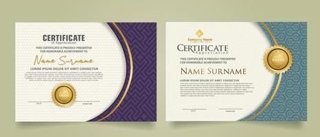 Set modern certificate template. vector