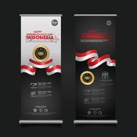 Indonesia Independence Day Celebration, roll up banner set design Vector Template Illustration