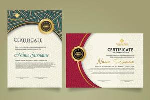 Set modern certificate template. vector