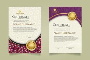 Set modern certificate template. vector