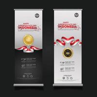 Indonesia Independence Day Celebration, roll up banner set design Vector Template Illustration