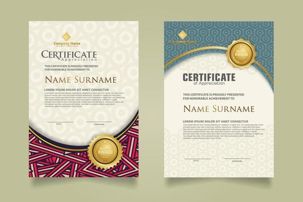 Set modern certificate template.