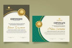Set modern certificate template. vector