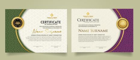 Set modern certificate template. vector