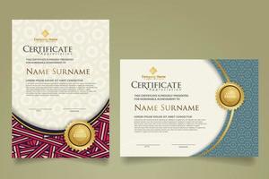 Set modern certificate template. vector