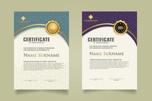 Set modern certificate template. vector