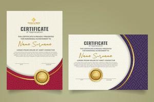 Set modern certificate template. vector