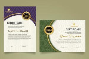 Set modern certificate template. vector