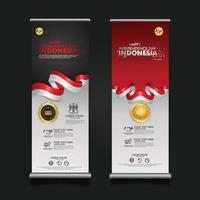 Indonesia Independence Day Celebration, roll up banner set design Vector Template Illustration