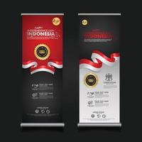 Indonesia Independence Day Celebration, roll up banner set design Vector Template Illustration