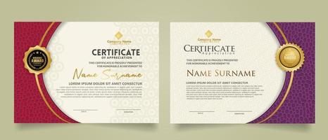 Set modern certificate template. vector