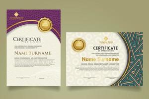 Set modern certificate template. vector