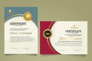 Set modern certificate template. vector