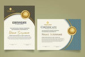 Set modern certificate template. vector