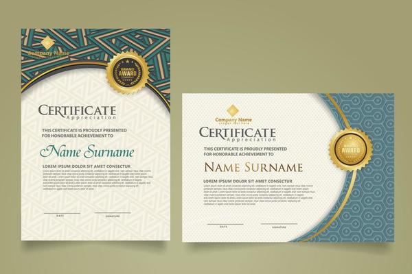 Set modern certificate template.