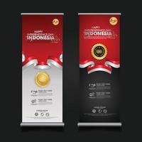 Indonesia Independence Day Celebration, roll up banner set design Vector Template Illustration