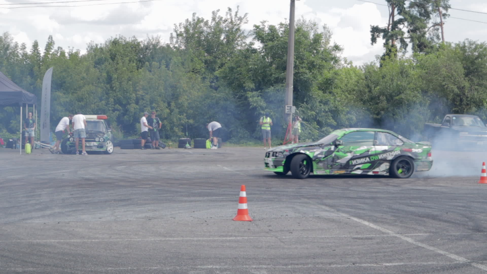 Close-up of a Race Car Drifting at a Race Track · Free Stock Photo