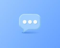 3d realistic chat comment, bubble speech icon design vector