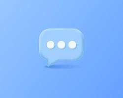 3d realistic chat comment, bubble speech icon design vector