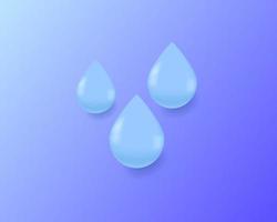 Realistic water drop vector icon isolated