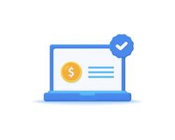3d online payment realistic icon vector concept