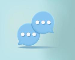 3d two bubble talk realistic icon vector illustration