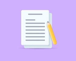 3d essay realistic icon vector illustration