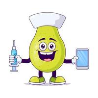 Cute nurse pear cartoon vector illustration design