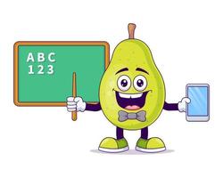 Cute teacher pear cartoon vector illustration design