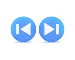 3d next and previous realistic icon vector concept