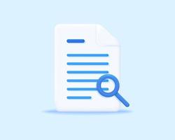 3d search file realistic icon vector concept
