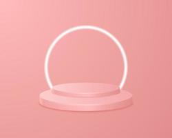 Realistic pink podium in 3d vector