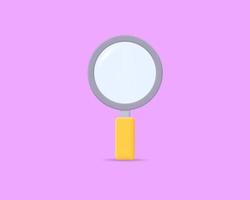 3d magnifying glass realistic icon vector illustration