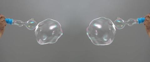 Soap bubble drop or Shampoo bubbles floating like flying in the air photo