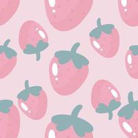 Seamless Pattern with Strawberry. Vector illustration. For greeting card, posters, banners, the card, printing on the pack, printing on clothes, fabric, wallpaper.