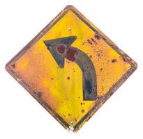 Isolate old sign, turn left. photo
