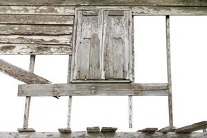 Walls, old wooden windows photo